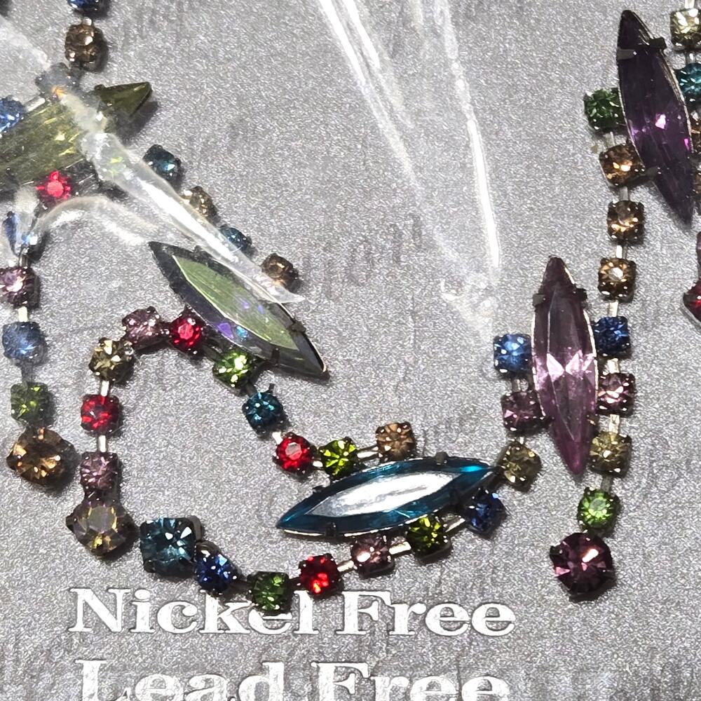 Boutique Collection Multicolor Rhinestone Necklace & Earring Set - Picture 3 of 4